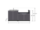 Outdoor Kitchen Aluminum 2 Piece Cabinet Set with Sink and Grill Cabinet