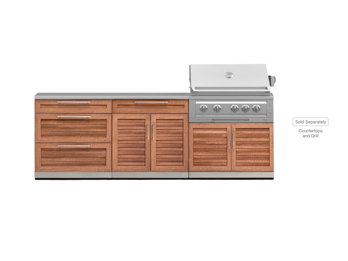 Outdoor Kitchen Stainless Steel 3 Piece Cabinet Set with 3-Drawer, Bar and Grill Cabinet