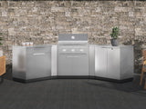 Outdoor Kitchen Stainless Steel 5 Piece Cabinet Set with 2-Door, Bar, Grill and Corner Cabinets