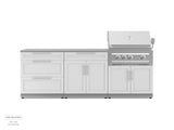 Outdoor Kitchen Stainless Steel 3 Piece Cabinet Set with 3-Drawer, Bar and Grill Cabinet