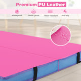 4ft x 4ft x 4in Bi-Folding Gymnastic Tumbling Mat with Handles and Cover-Pink