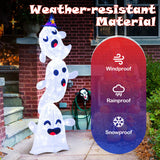 4 FT Lighted Standing Halloween Decoration Stacked Ghosts with 120 LED Lights