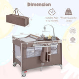 5-in-1 Portable Pack and Play with Diaper Changing Table