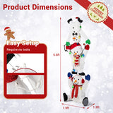 5.6 Feet Lighted Stacked Snowmen Christmas Decoration