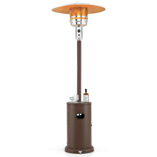 50000 BTU Propane Patio Heater with Round Table Design-Brown