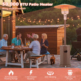 50000 BTU Propane Patio Heater with Round Table Design-Brown