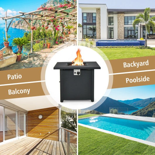 50 000 BTU 32 Inch Square Propane Gas Fire Pit Table