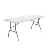 Portable Folding Camping Table with Carrying Handle for Picnic-White