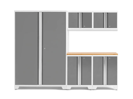 Bold Series 6 Piece Cabinet Set with Base, Wall Cabinets and 48 In. RTA Locker