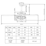 52 Inches Ceiling Fan with Remote Control-Oak