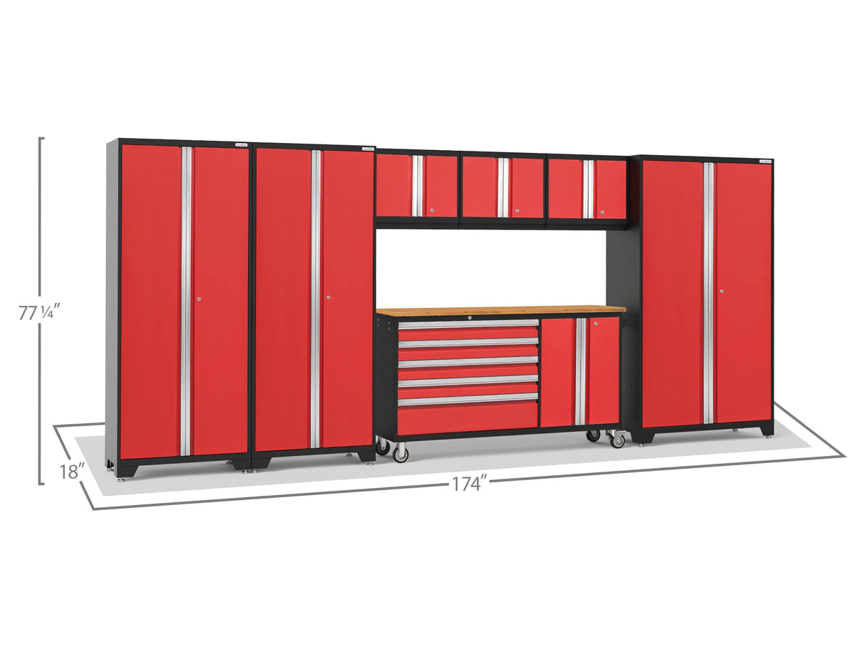 Bold Series 7 Piece Cabinet Set with Project Center, Wall Cabinets and Lockers