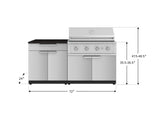 Outdoor Kitchen Stainless-Steel 4 Piece Cabinet Set with Bar, Grill Cabinet, Performance Grill, and Countertop