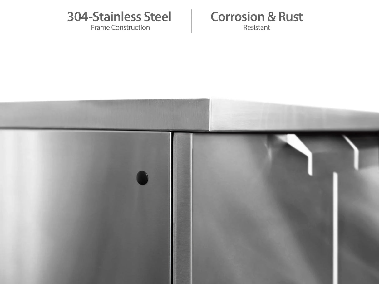 Outdoor Kitchen Stainless Steel 3 Piece Cabinet Set with 3-Drawer, Bar and Kamado Cabinet