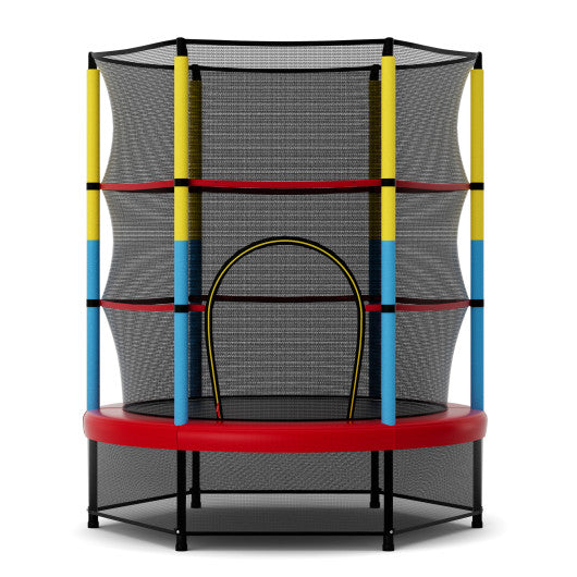 55 Inch Mini Trampoline for Kids with Safety Enclosure Net for Indoor Outdoor