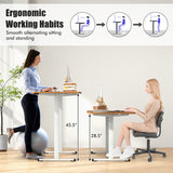 55 Inch Electric Standing Desk Adjustable with Cable Management Hole-Beige
