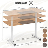 55 Inch Electric Standing Desk Adjustable with Cable Management Hole-Beige