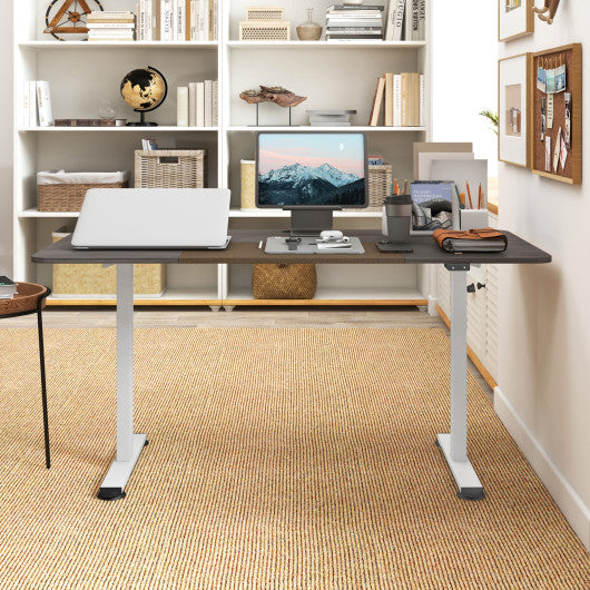 55 Inch Electric Standing Desk Adjustable with Cable Management Hole-Gray