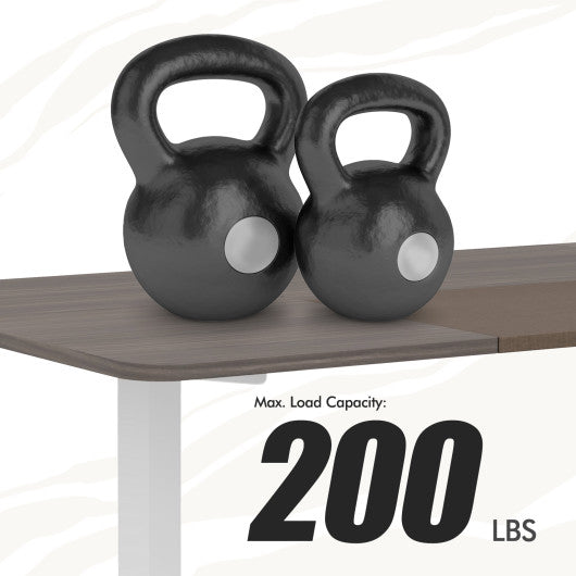 55 Inch Electric Standing Desk Adjustable with Cable Management Hole-Gray