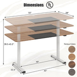 55 Inch Electric Standing Desk Adjustable with Cable Management Hole-Natural