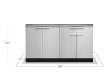 Outdoor Kitchen Stainless Steel 2 Piece Cabinet Set with 2-Door and Bar Cabinet