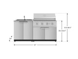 Outdoor Kitchen Stainless Steel 3 Piece Cabinet Set with Sink Cabinet and Performance Gas Grill