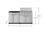 Outdoor Kitchen Stainless-Steel 4 Piece Cabinet Set with Bar, Grill Cabinet, Performance Grill, and Countertop