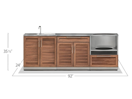 Outdoor Kitchen Stainless Steel 3 Piece Cabinet Set with Bar, Sink and Kamado Cabinet