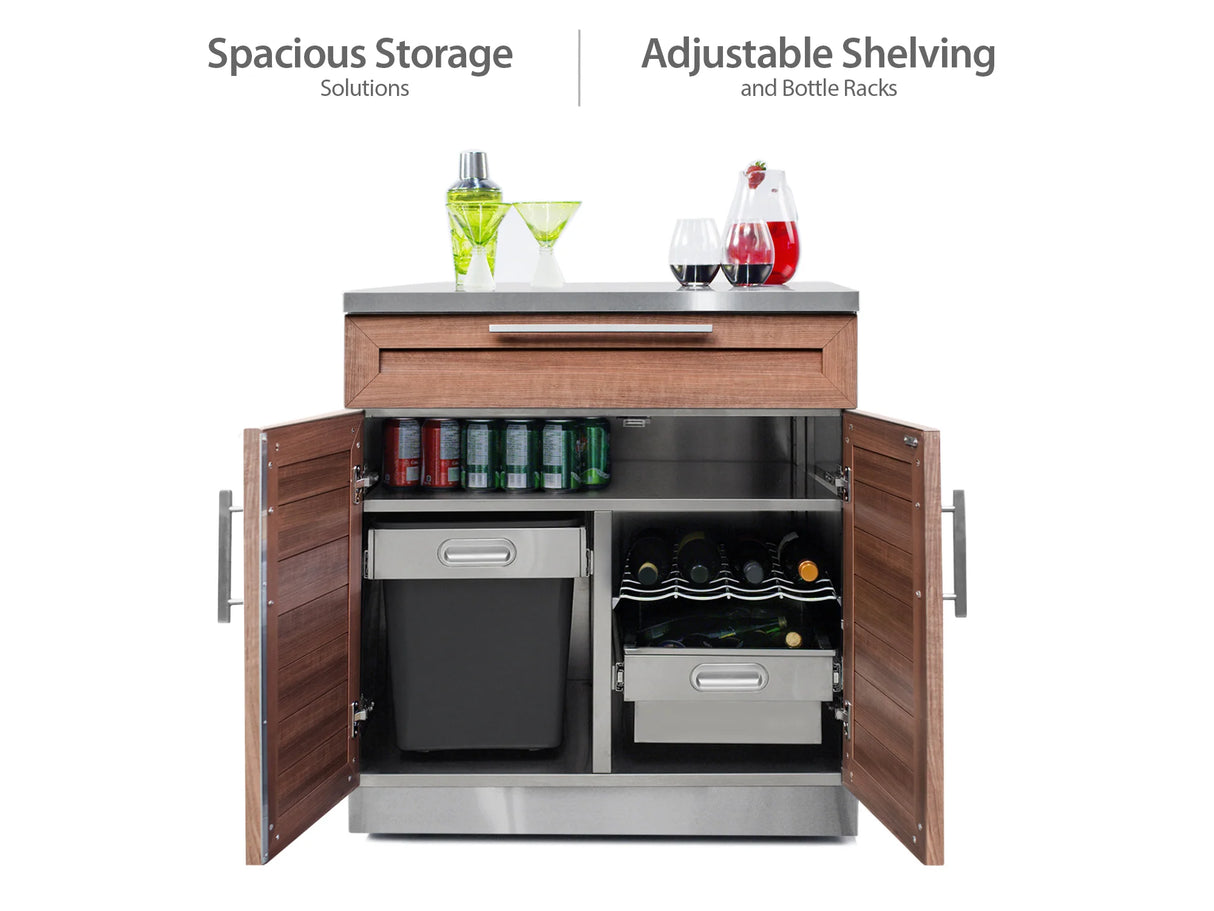 Outdoor Kitchen Stainless Steel 6 Piece Cabinet Set with Sink, 3-Drawer, 2-Door and Wall Cabinets