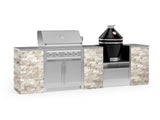 Outdoor Kitchen Signature Series 9 Piece Cabinet Set with Kamado, Platinum Grill and Grill Cabinet