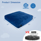 57 x 57 Inch Crash Pad Sensory Mat with Foam Blocks and Washable Velvet Cover-Blue