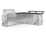 Outdoor Kitchen Signature Series 8 Piece L Shape Cabinet Set with 2 Door, Bar, Platinum Grill and Grill Cabinet