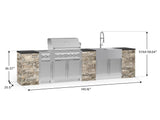 Outdoor Kitchen Signature Series 11 Piece Cabinet Set with Dual Side Burner, Sink, Platinum Grill and Grill Cabinet