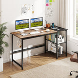 59 Inch Home Office Computer Desk with Removable Storage Shelves-Rustic Brown