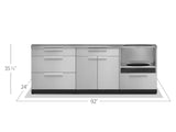 Outdoor Kitchen Stainless Steel 3 Piece Cabinet Set with 3-Drawer, Bar and Kamado Cabinet