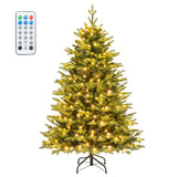 5 Feet Artificial Xmas Tree Hinged with 11 Lighting Modes and Remote Control-5 ft