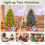 5 Feet Artificial Xmas Tree Hinged with 11 Lighting Modes and Remote Control-5 ft