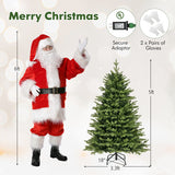 5 Feet Artificial Xmas Tree Hinged with 11 Lighting Modes and Remote Control-5 ft