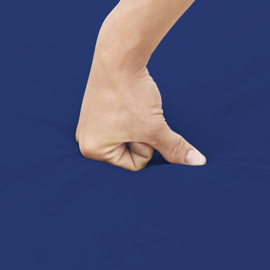 5 Pieces Patio Rattan Furniture with 2 Ottomans and Tempered Glass Coffee Table-Navy