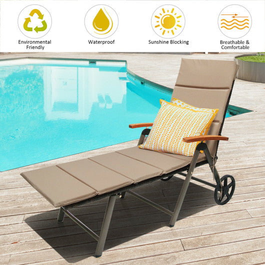 Outdoor Chaise Lounge Chair Rattan Lounger Recliner Chair