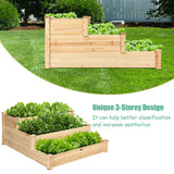 Vertical Raised Garden bed with 3 Wooden Planter Boxes-S