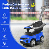 3 In 1 Ride on Push Car Toddler Stroller Sliding Car with Music-Blue