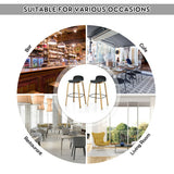 Set of 2 Modern Barstools Pub Chairs with Low Back and Metal Legs-Black