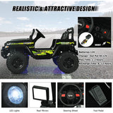 12V Kids Ride-on Jeep Car with 2.4 G Remote Control-Black & Green