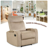 Recliner Chair Single Sofa Lounger with Arm Storage and Cup Holder for Living Room-Brown
