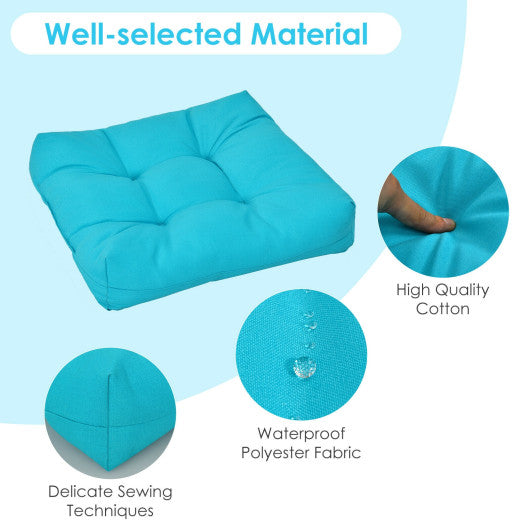 21 Inch x 21 Inch Patio Chair Seat Cushion Pads for Indoor and Outdoor-Turquoise