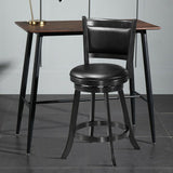 2 Pieces 24 Inches Swivel Counter Stool Dining Chair Upholstered Seat-Black