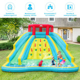 Inflatable Water Park Bounce House with Double Slide and Climbing Wall with 735W Blower