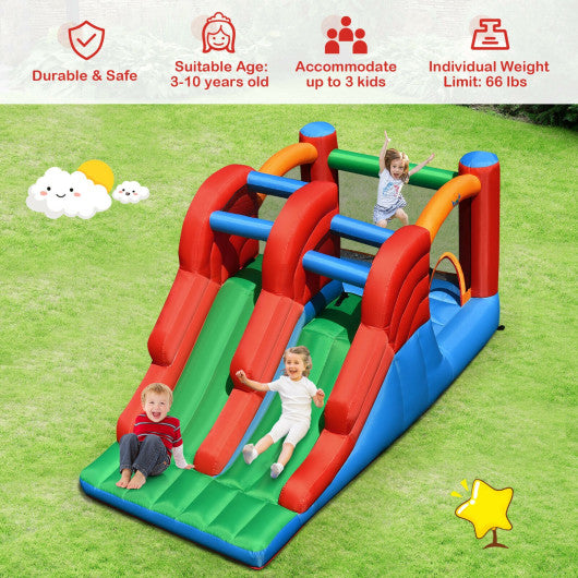 3-in-1 Dual Slides Jumping Castle Bouncer without Blower