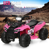 6V Kids ATV Quad Electric Ride On Car with LED Light and MP3-Pink