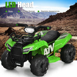 6V Kids ATV Quad Electric Ride On Car with LED Light and MP3-Green